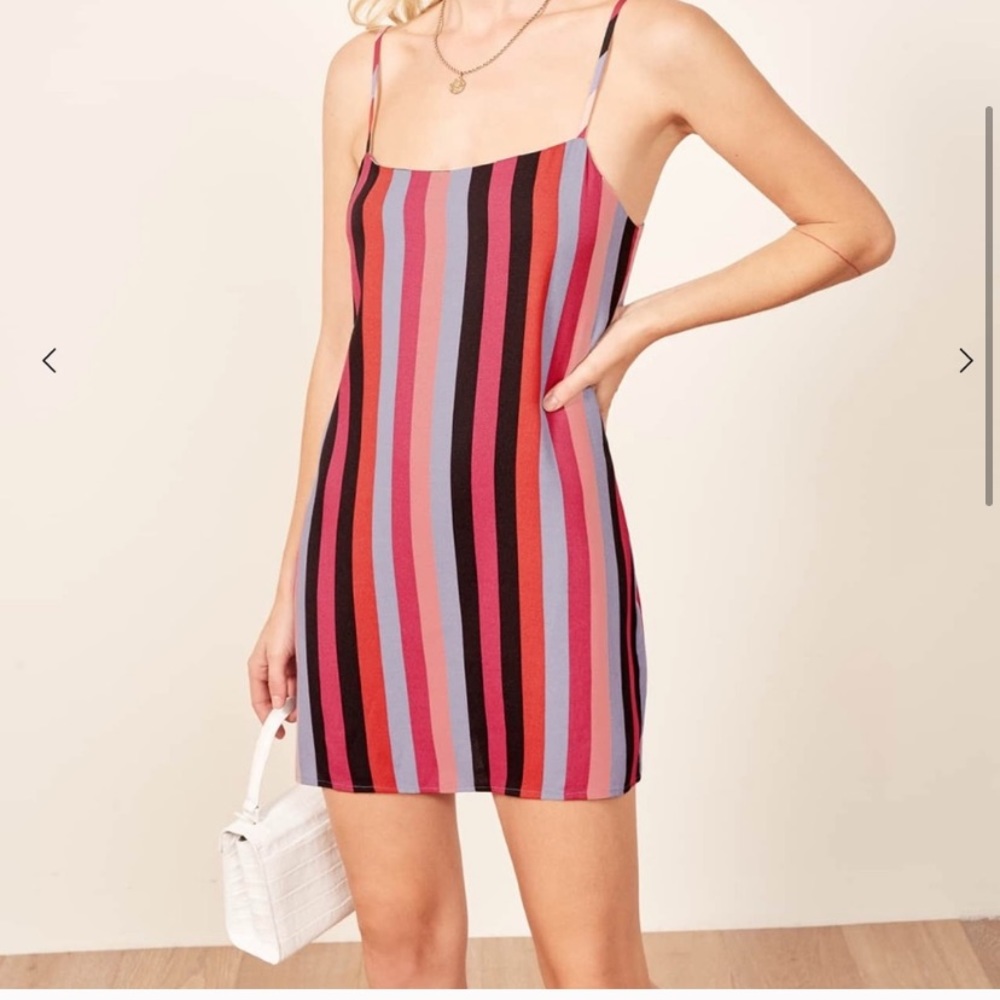 Reformation Lindsay Pink Stripe Dress Size 0